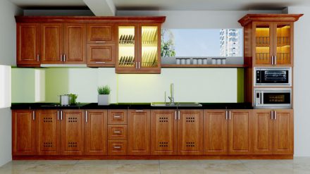 Tủ bếp gỗ xoan đào XD-008