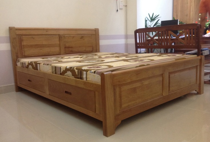 Giường ngủ gỗ sồi GN-018